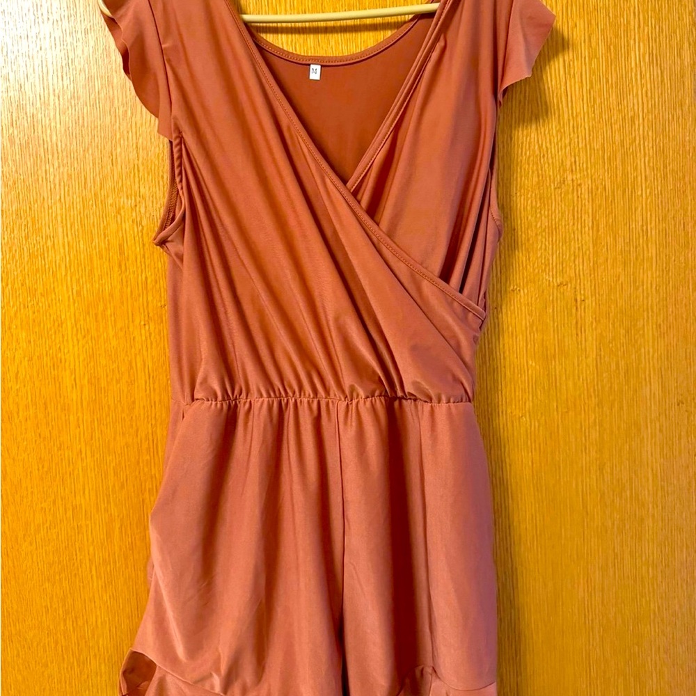 Rose Blush romper with pockets